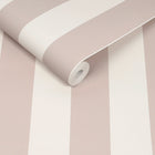 149127 Canopy Stripe Rose Pink and Cream Cath Kidston AW26 Wallpaper by Cath Kidston