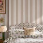 149127 Canopy Stripe Rose Pink and Cream Cath Kidston AW26 Wallpaper by Cath Kidston