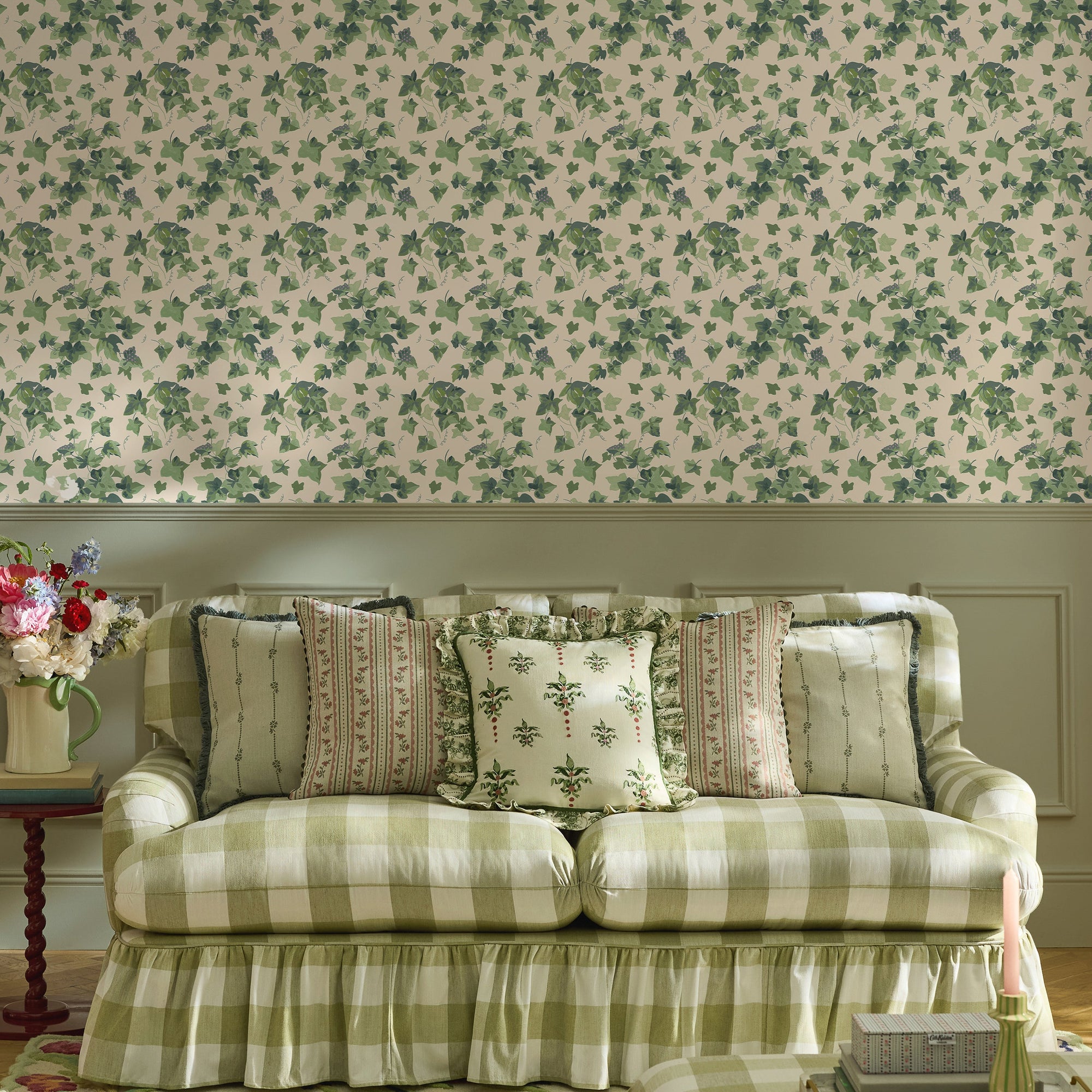 149128 Ivy Sky Green Cath Kidston AW26 Wallpaper by Cath Kidston
