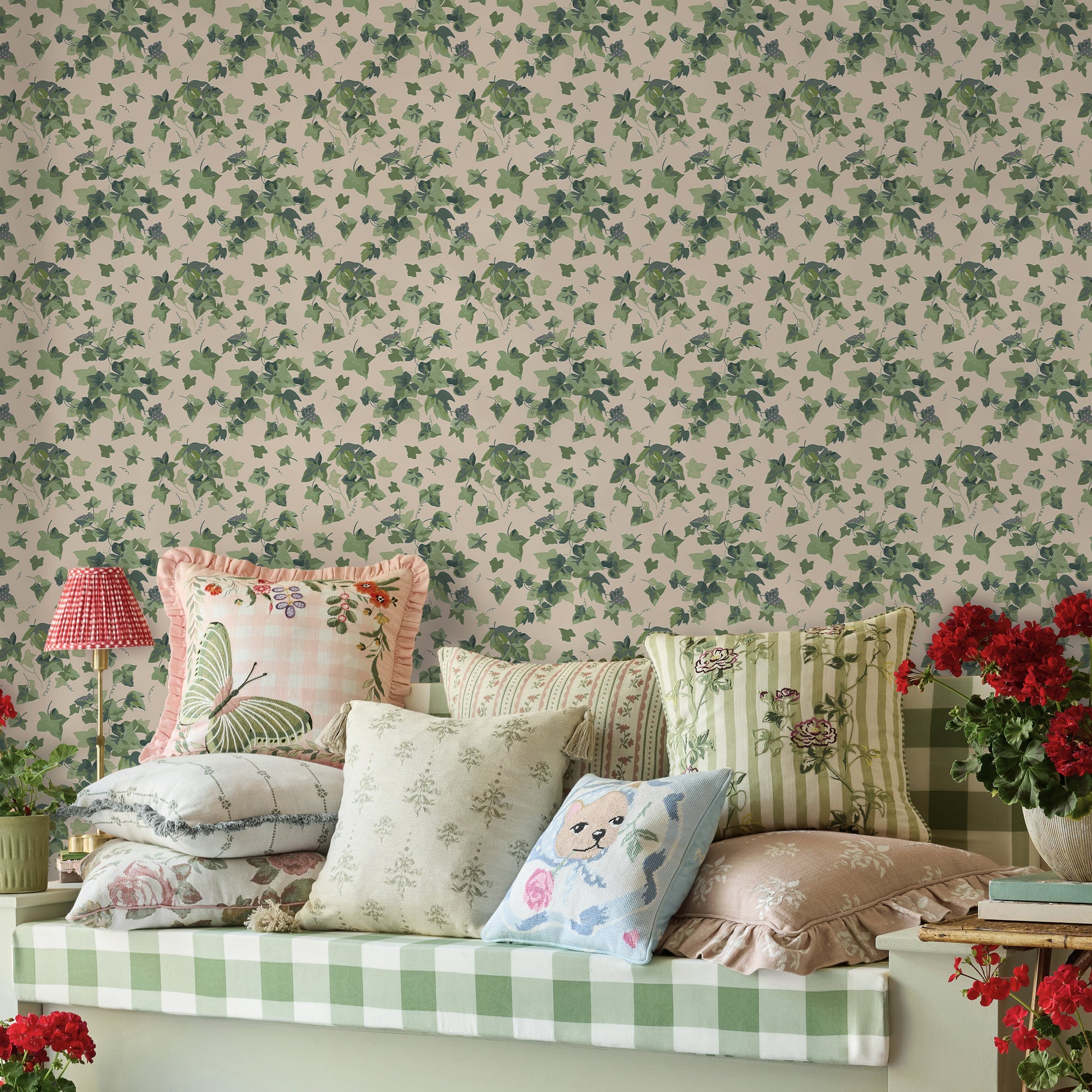 149128 Ivy Sky Green Cath Kidston AW26 Wallpaper by Cath Kidston