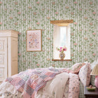 149129 Climbing Rose Pink and Sage Cath Kidston AW26 Wallpaper by Cath Kidston