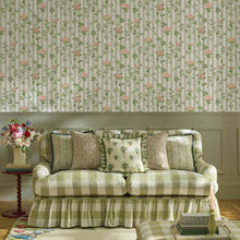 149129 Climbing Rose Pink and Sage Cath Kidston AW26 Wallpaper by Cath Kidston