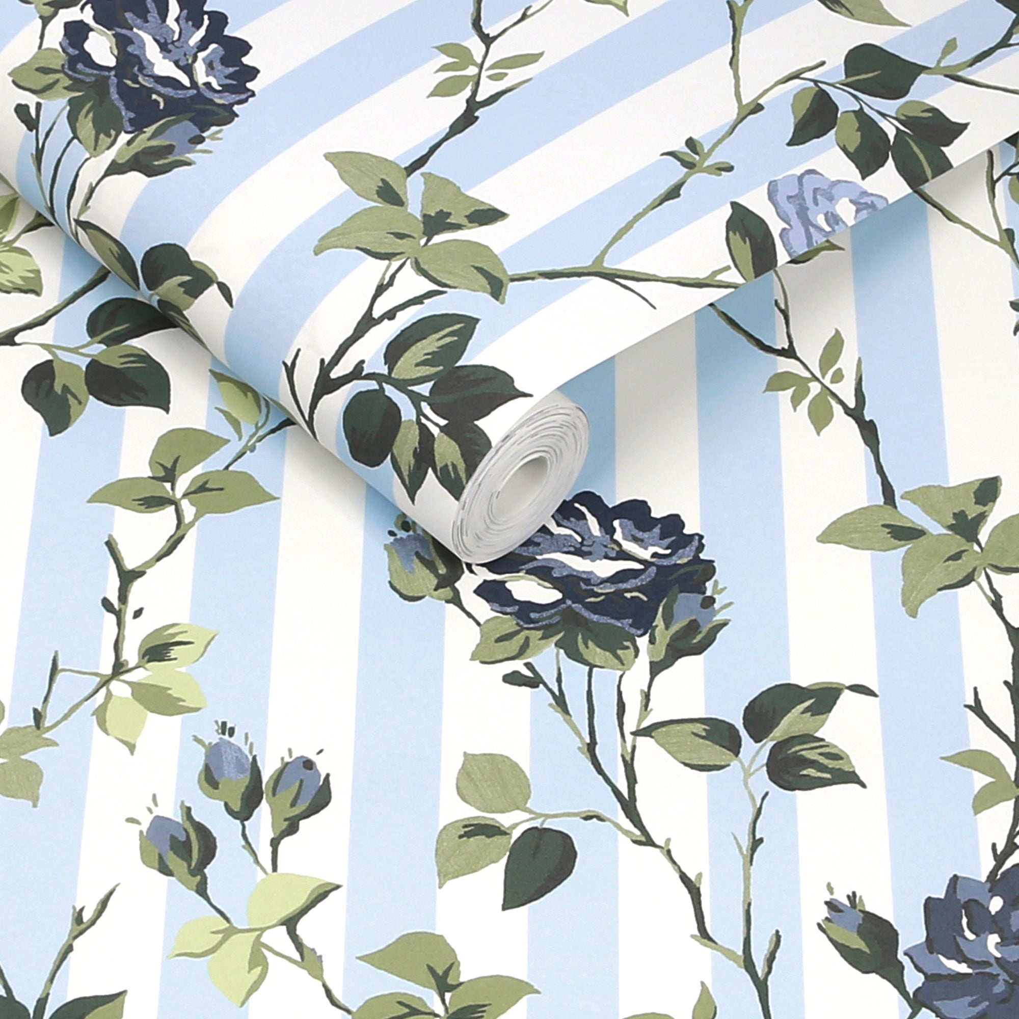 149131 Climbing Rose Blue Cath Kidston AW26 Wallpaper by Cath Kidston