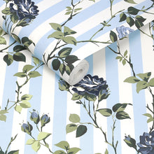 149131 Climbing Rose Blue Cath Kidston AW26 Wallpaper by Cath Kidston