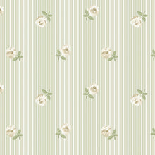 149132 Rose Spaced Stripe Sage Cath Kidston AW26 Wallpaper by Cath Kidston