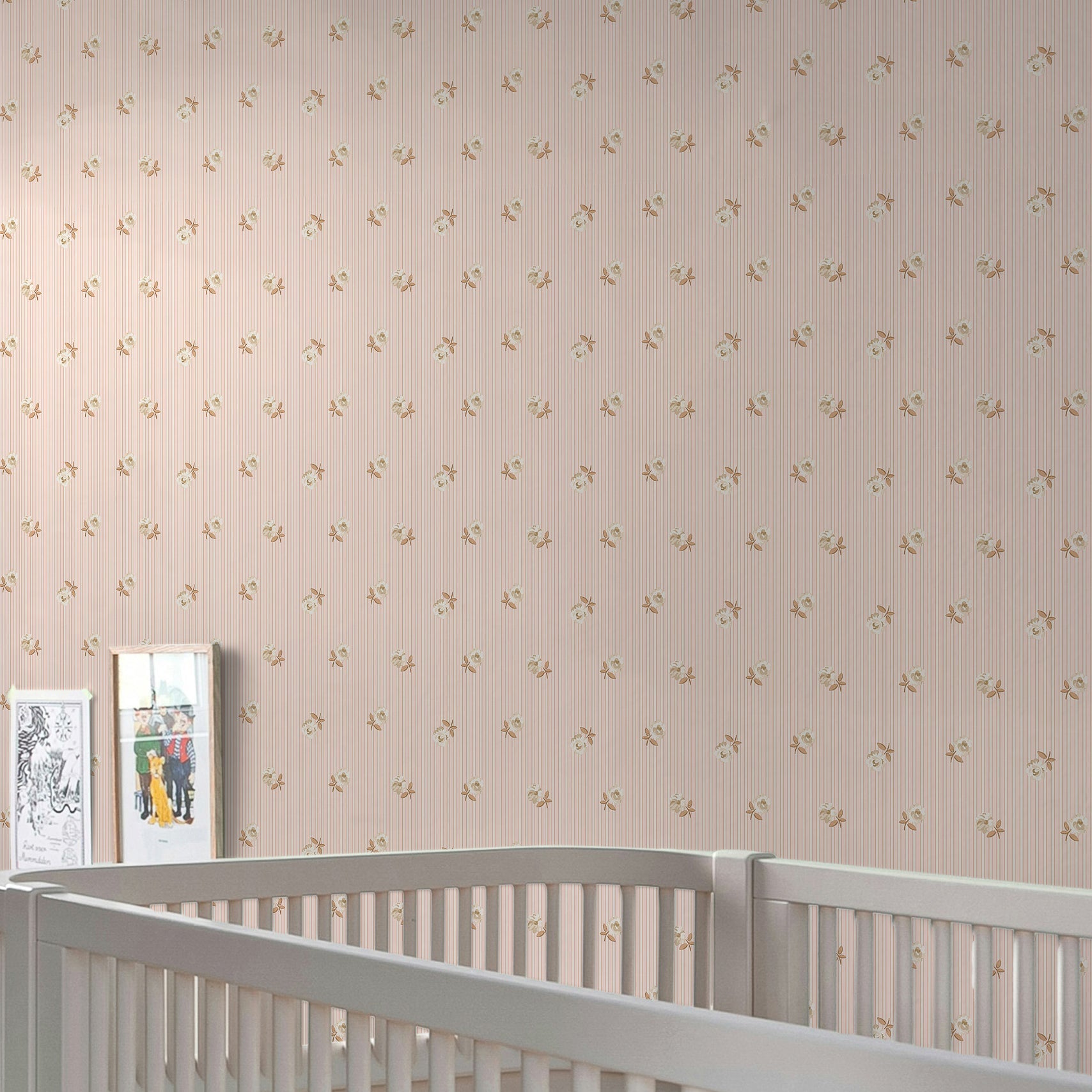 149133 Rose Spaced Stripe Pink Cath Kidston AW26 Wallpaper by Cath Kidston