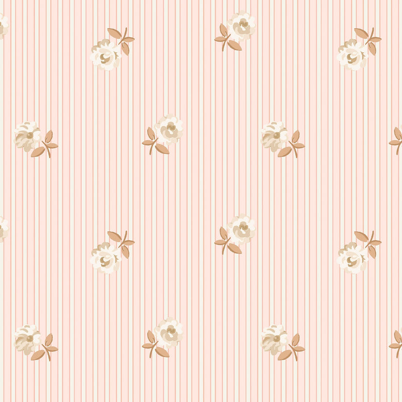 149133 Rose Spaced Stripe Pink Cath Kidston AW26 Wallpaper by Cath Kidston