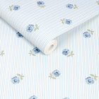 149134 Rose Spaced Stripe Blue Cath Kidston AW26 Wallpaper by Cath Kidston
