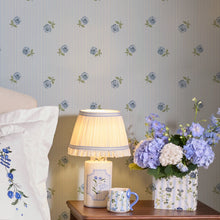 149134 Rose Spaced Stripe Blue Cath Kidston AW26 Wallpaper by Cath Kidston