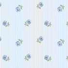 149134 Rose Spaced Stripe Blue Cath Kidston AW26 Wallpaper by Cath Kidston