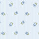 Rose Spaced Stripe Blue Cath Kidston AW26 Wallpaper by Cath Kidston