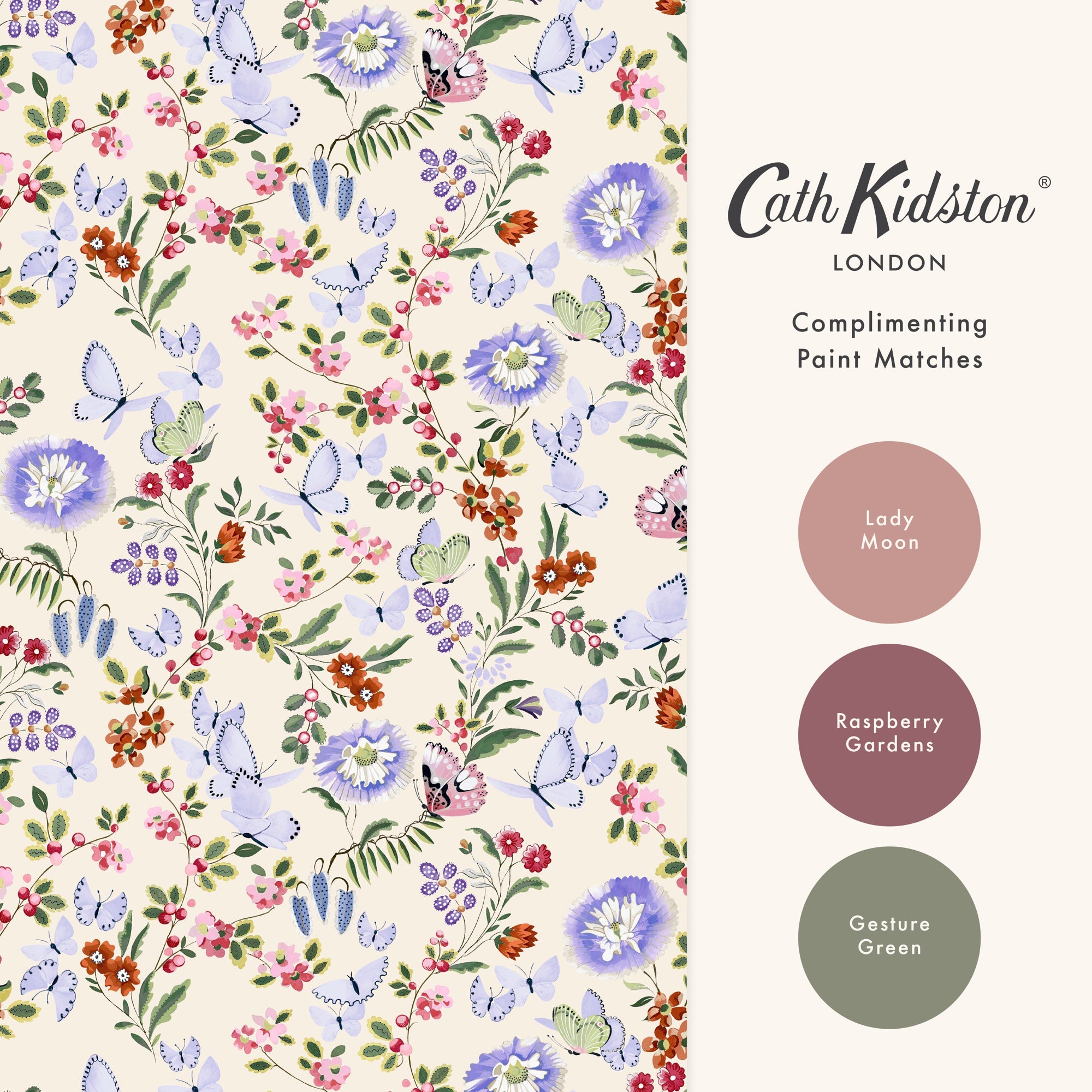 149137 Butterfly Dance Spring Cath Kidston AW26 Wallpaper by Cath Kidston