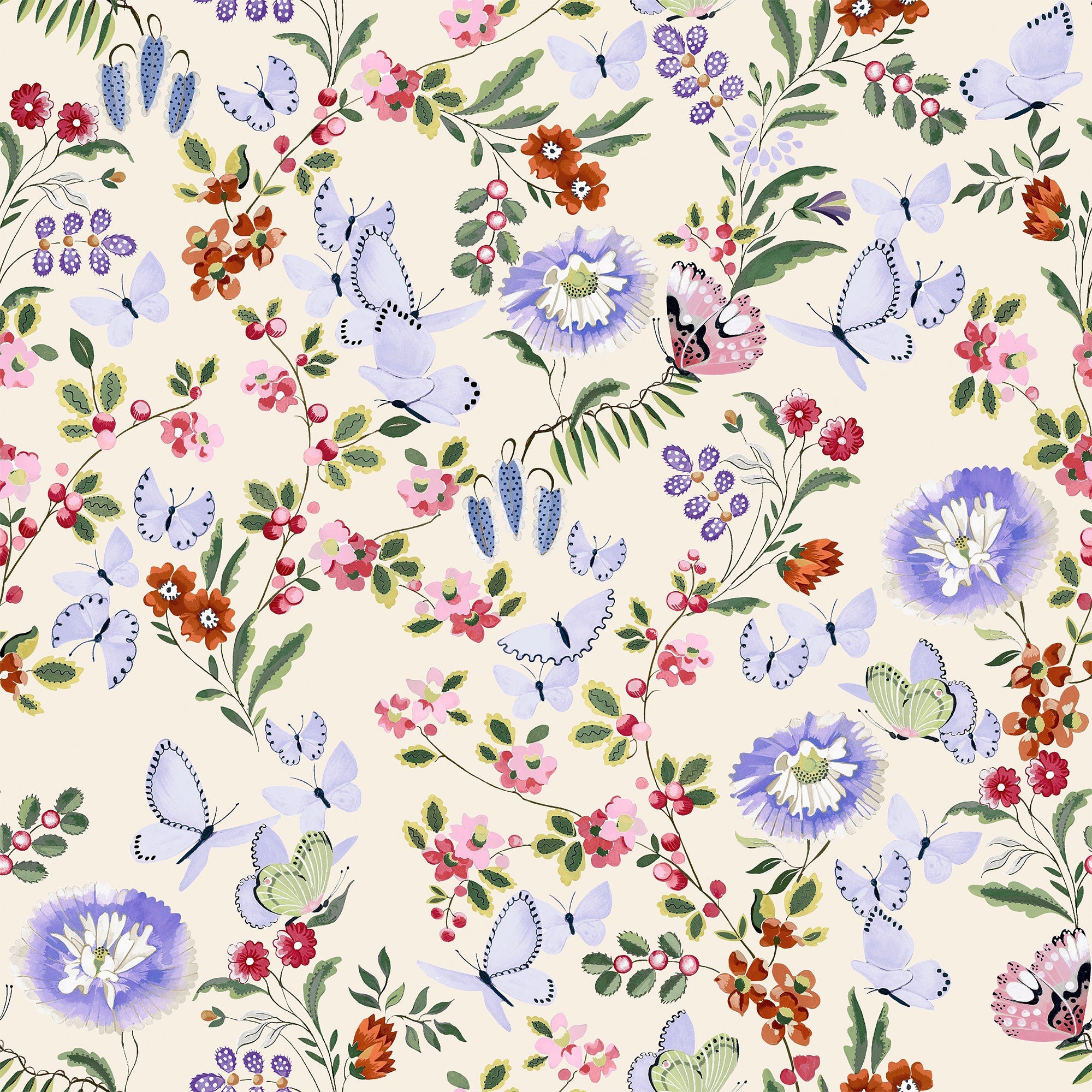 149137 Butterfly Dance Spring Cath Kidston AW26 Wallpaper by Cath Kidston