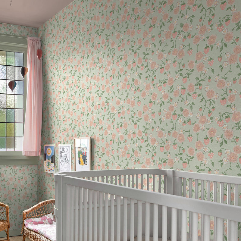 149138 Strawberry Sage Cath Kidston AW26 Wallpaper by Cath Kidston