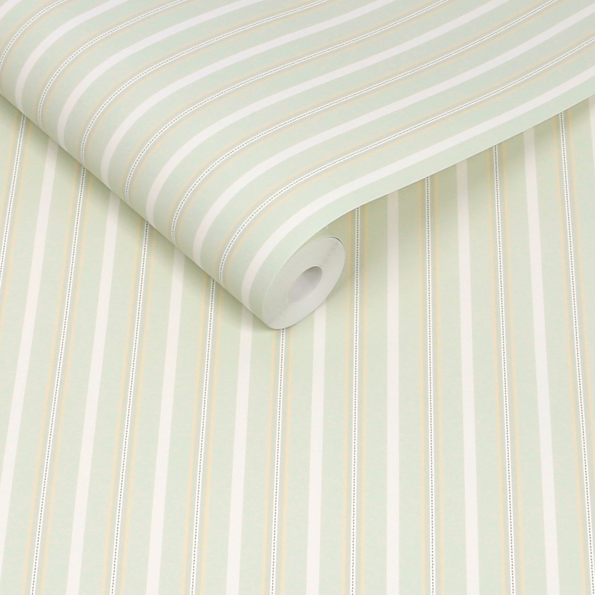 149140 Stitched Stripe Sage Cath Kidston AW26 Wallpaper by Cath Kidston