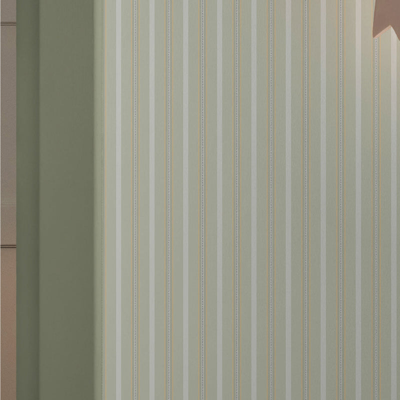 149140 Stitched Stripe Sage Cath Kidston AW26 Wallpaper by Cath Kidston
