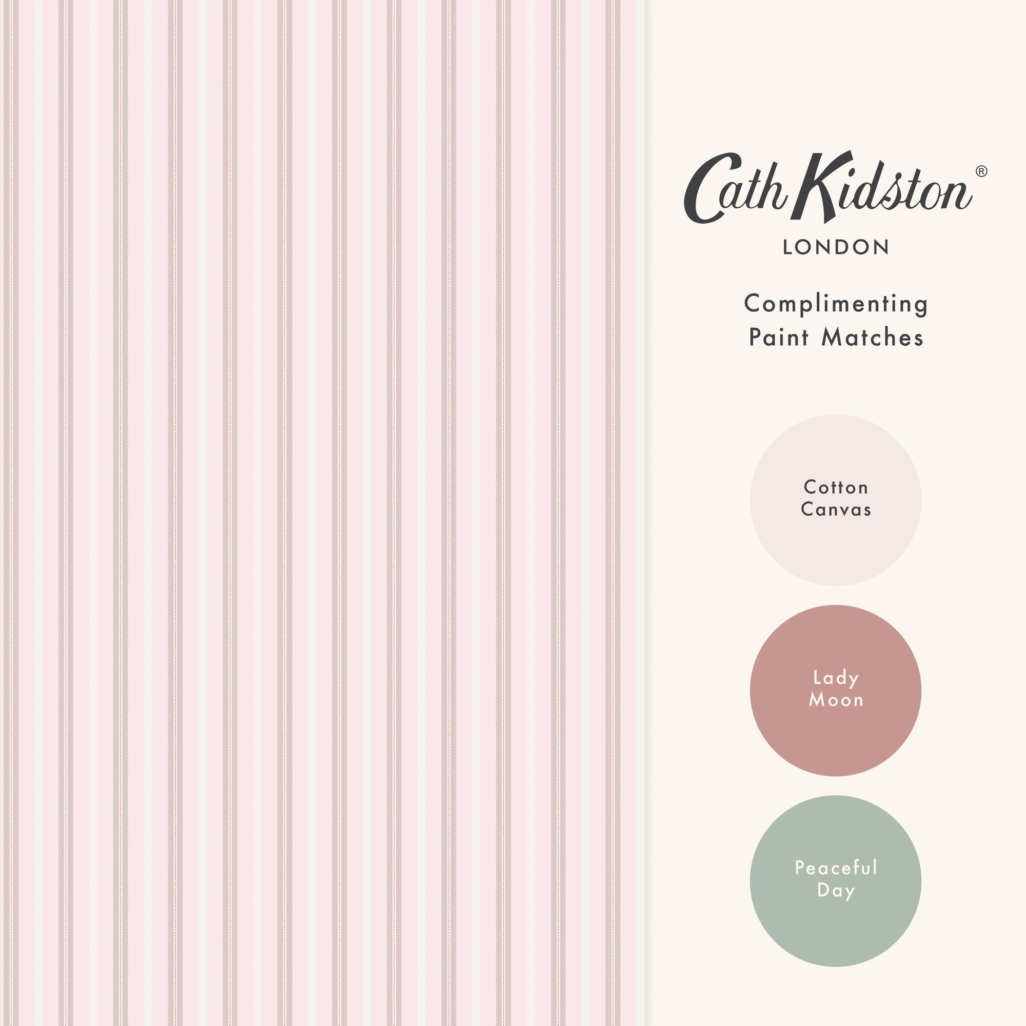 149141 Stitched Stripe Pink Cath Kidston AW26 Wallpaper by Cath Kidston