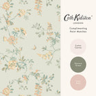 149143 Birds and Roses Sage Cath Kidston AW26 Wallpaper by Cath Kidston