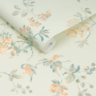 149143 Birds and Roses Sage Cath Kidston AW26 Wallpaper by Cath Kidston