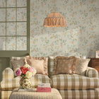 149143 Birds and Roses Sage Cath Kidston AW26 Wallpaper by Cath Kidston
