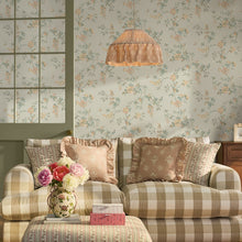 149143 Birds and Roses Sage Cath Kidston AW26 Wallpaper by Cath Kidston