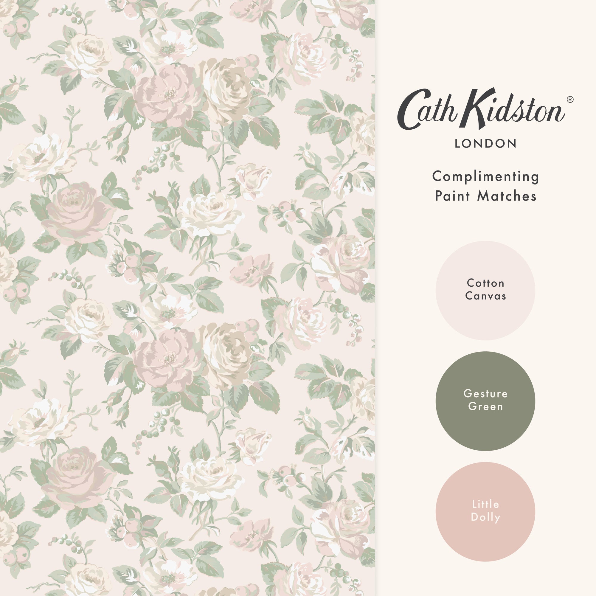 149145 Garden Rose Pink Cath Kidston AW26 Wallpaper by Cath Kidston
