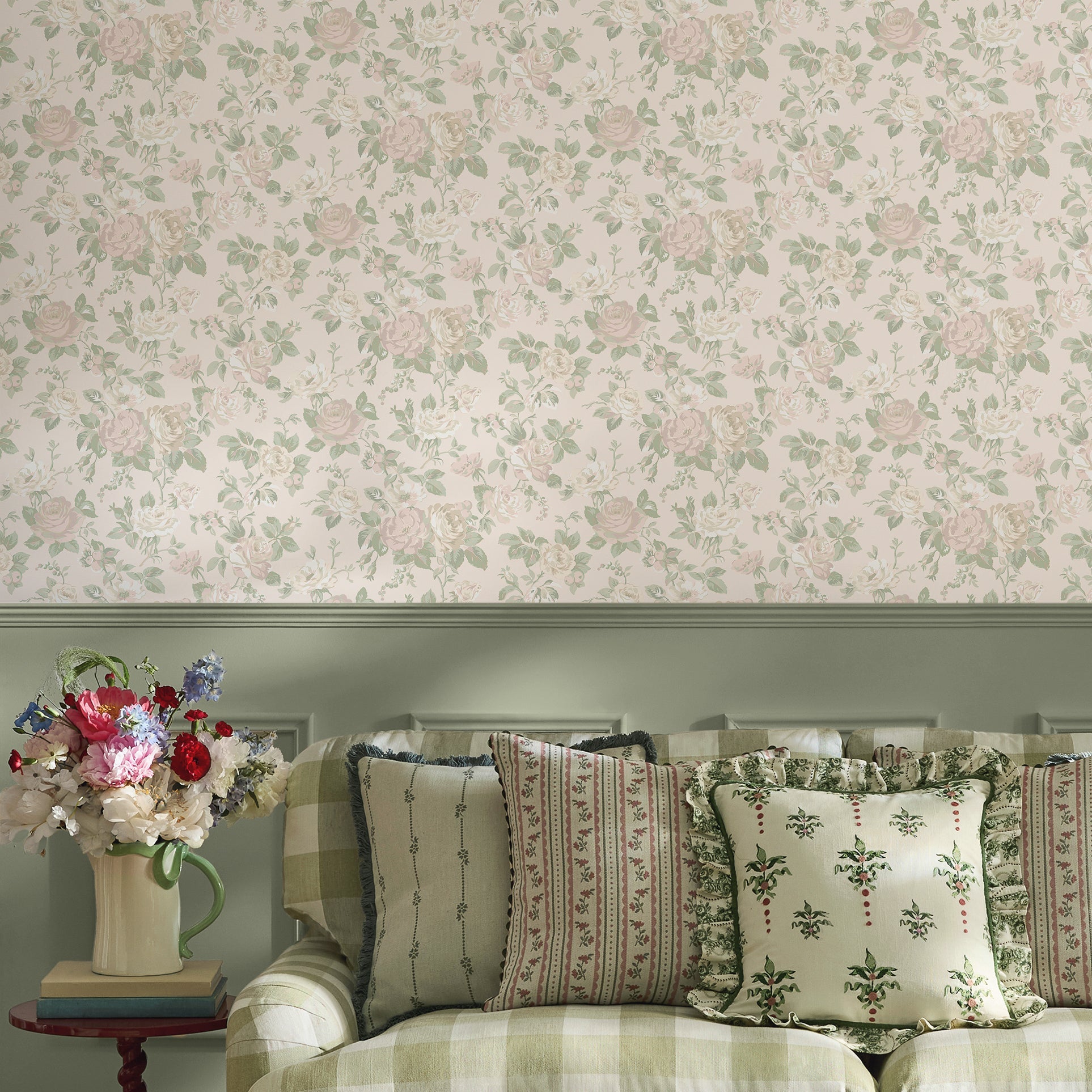 149145 Garden Rose Pink Cath Kidston AW26 Wallpaper by Cath Kidston
