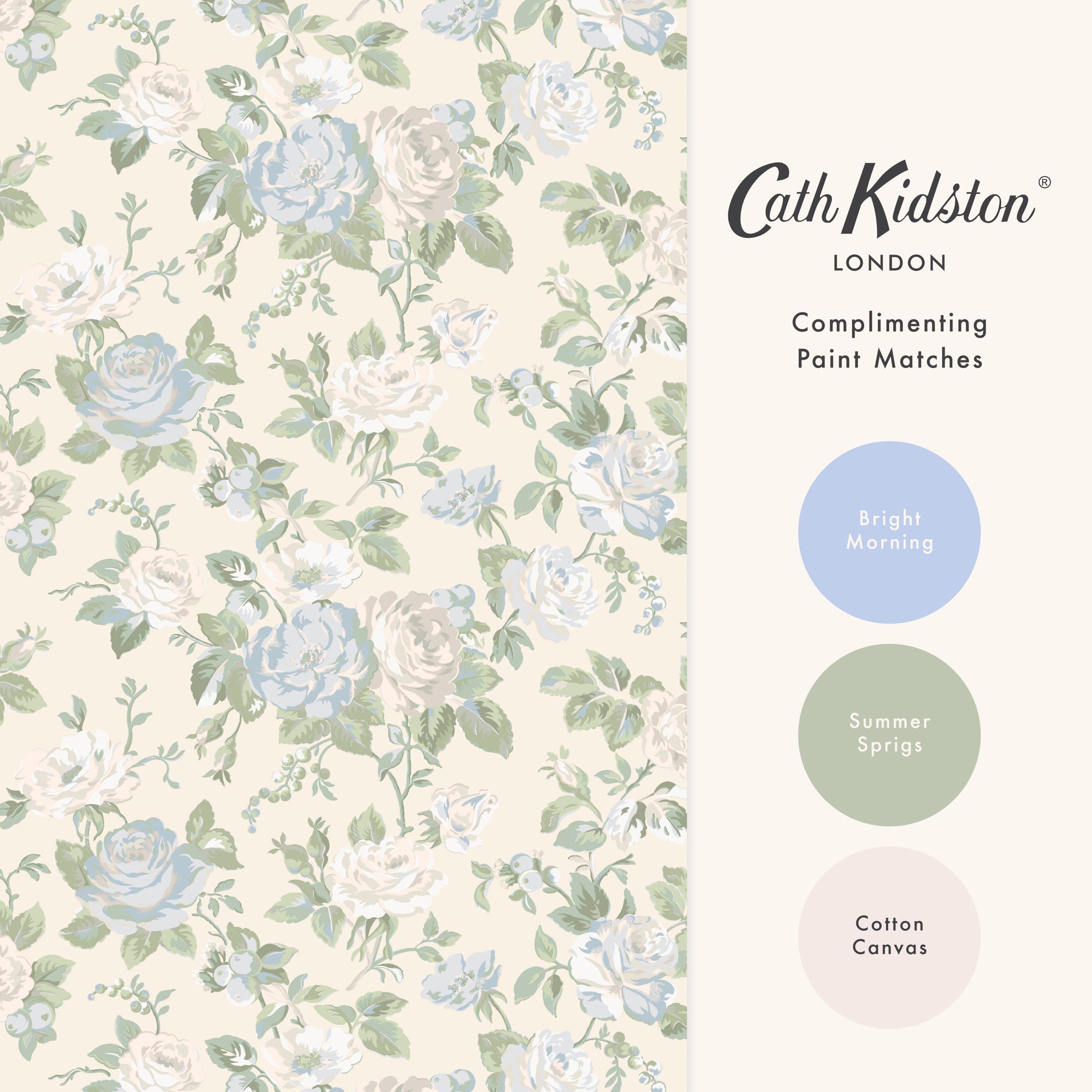149146 Garden Rose Blue Cath Kidston AW26 Wallpaper by Cath Kidston