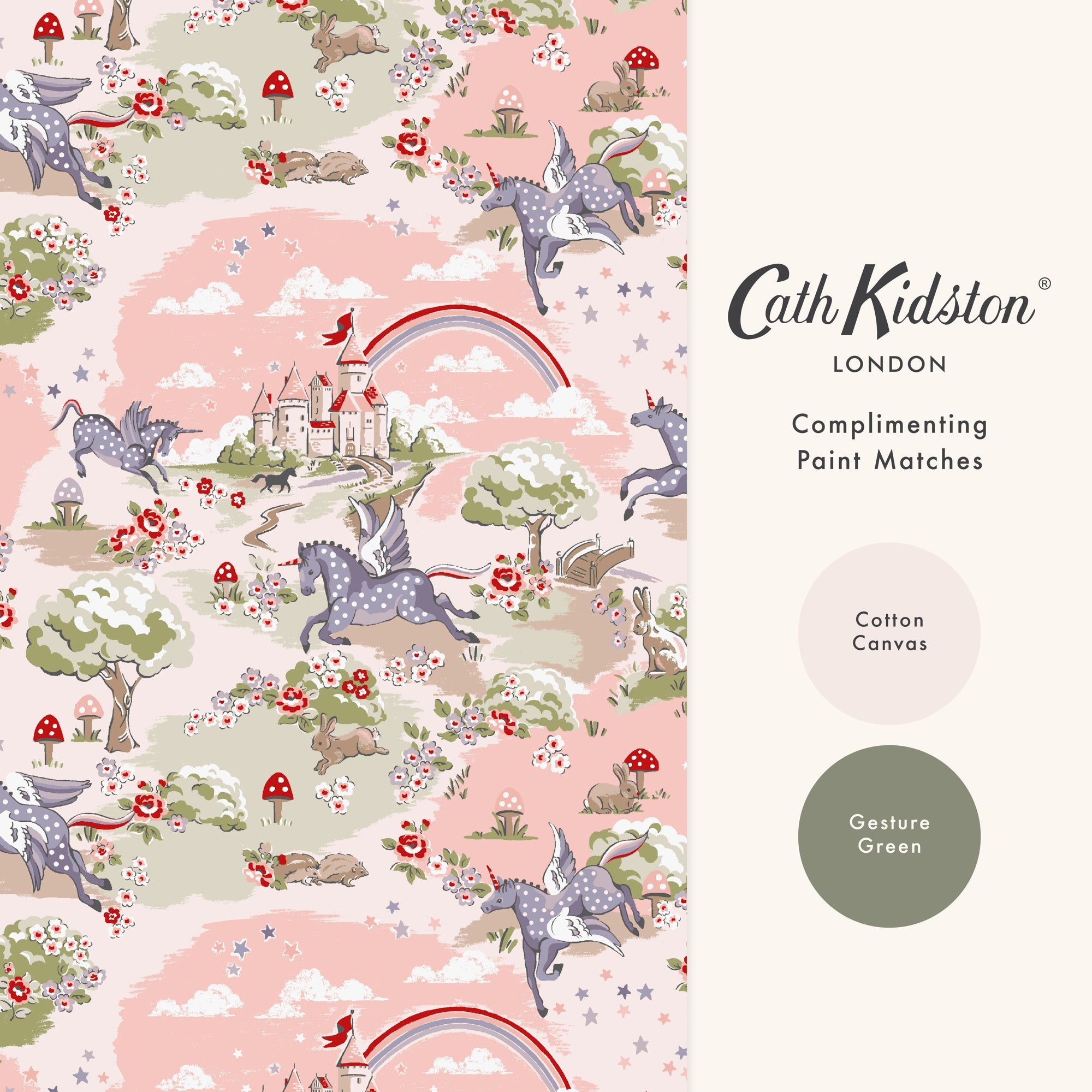 149148 Unicorn Pink Cath Kidston AW26 Wallpaper by Cath Kidston