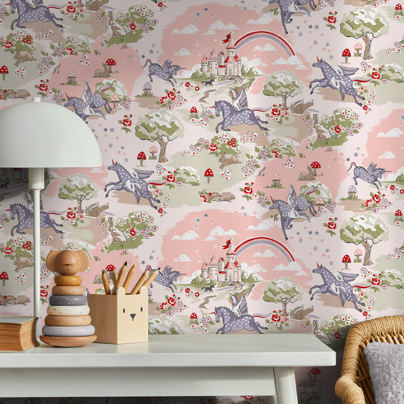 149148 Unicorn Pink Cath Kidston AW26 Wallpaper by Cath Kidston