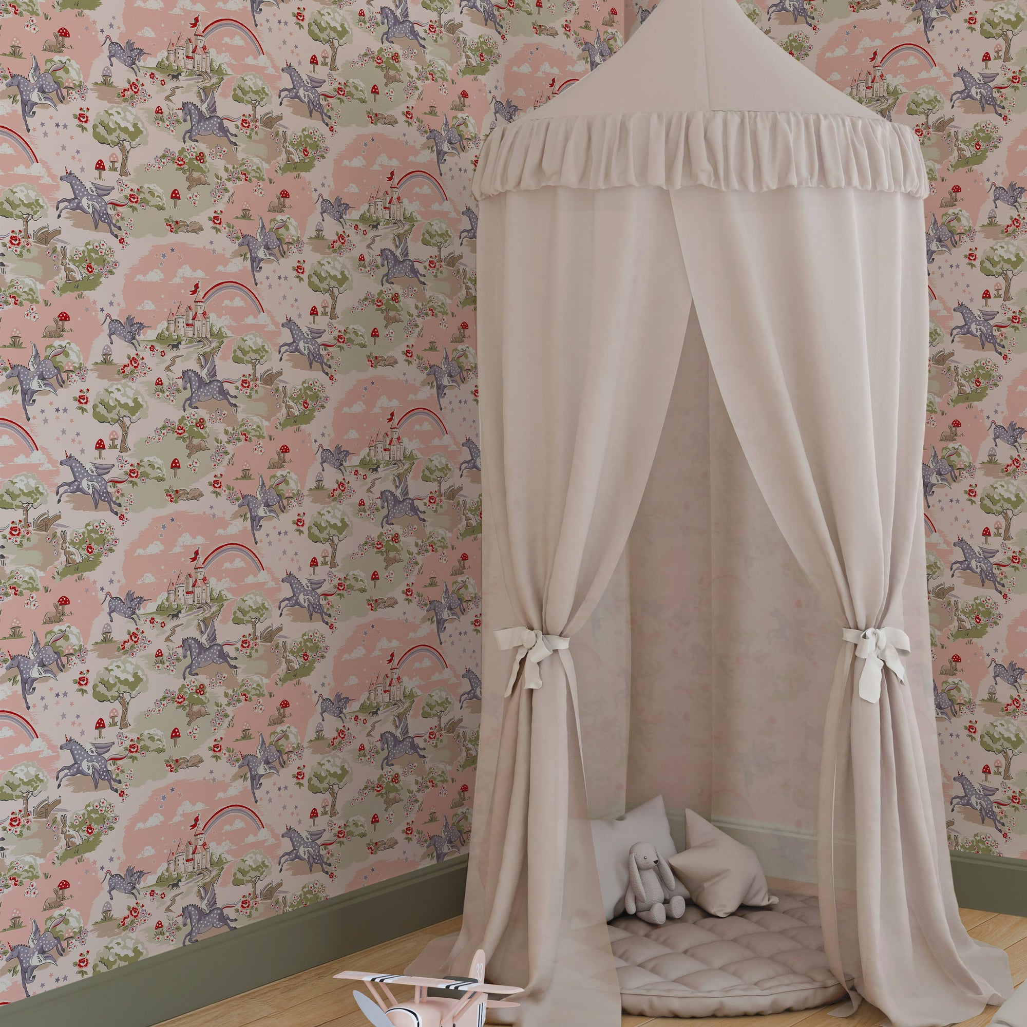 149148 Unicorn Pink Cath Kidston AW26 Wallpaper by Cath Kidston