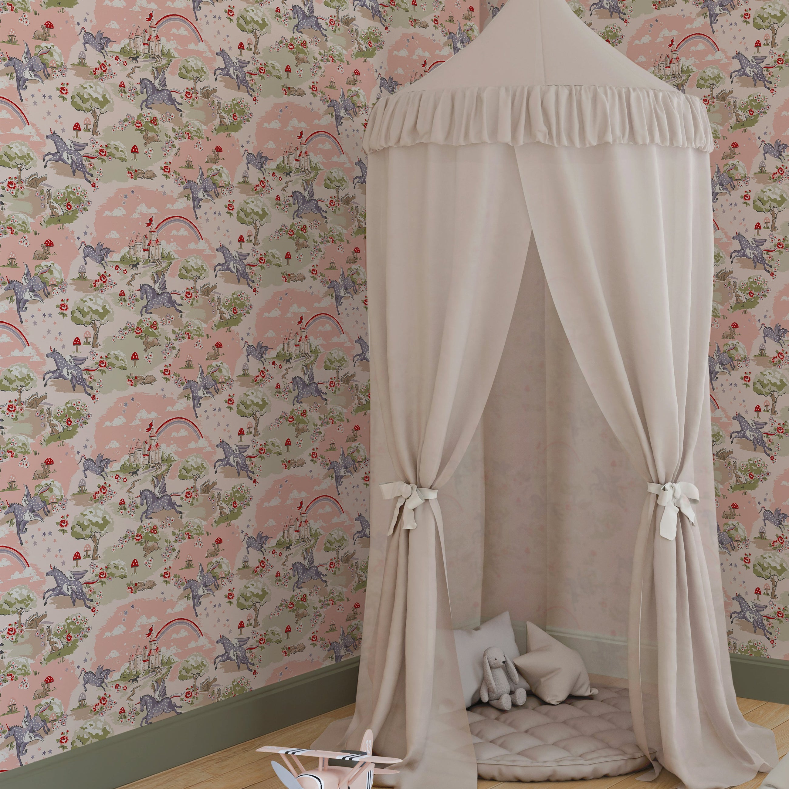 149148 Unicorn Pink Cath Kidston AW26 Wallpaper by Cath Kidston