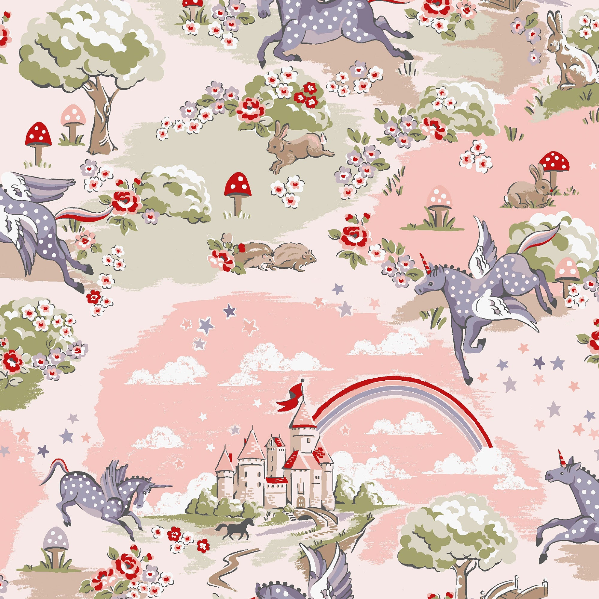 149148 Unicorn Pink Cath Kidston AW26 Wallpaper by Cath Kidston