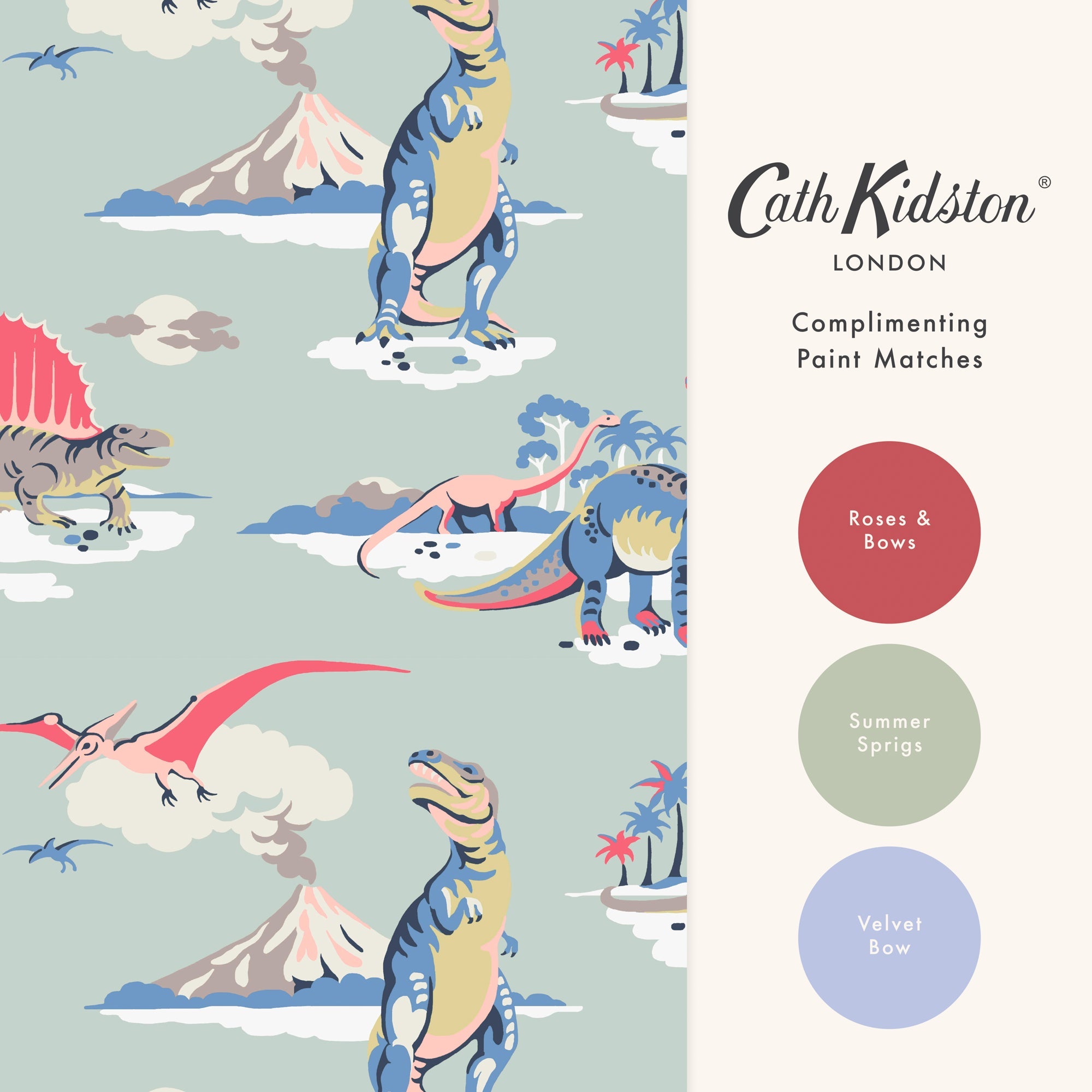 149149 Dinosaurs Duckegg Cath Kidston AW26 Wallpaper by Cath Kidston