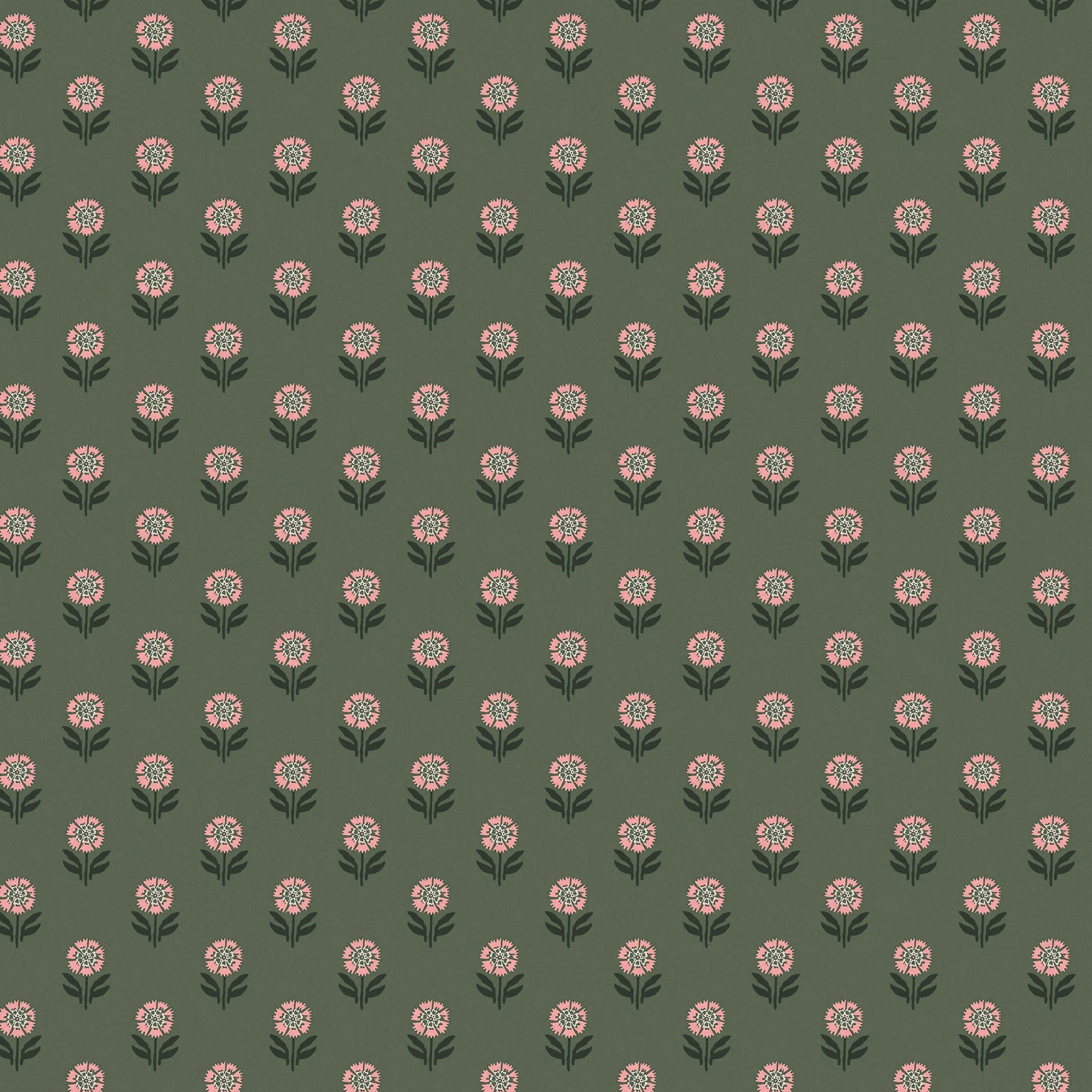 149513 Wood Block Floral Pink & Green Joules AW26 Wallpaper by Joules