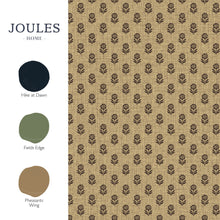 149516 Wood Block Floral Grasscloth & Brown Joules AW26 Wallpaper by Joules