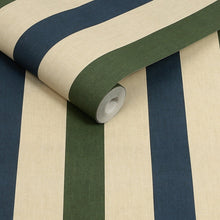 149525 Multi Stripe Green & Blue Joules AW26 Wallpaper by Joules