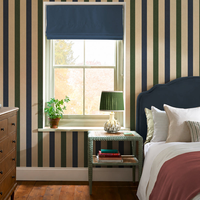 149525 Multi Stripe Green & Blue Joules AW26 Wallpaper by Joules