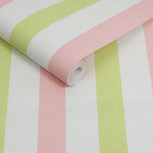 149528 Multi Stripe Pink Chartreuse Joules AW26 Wallpaper by Joules