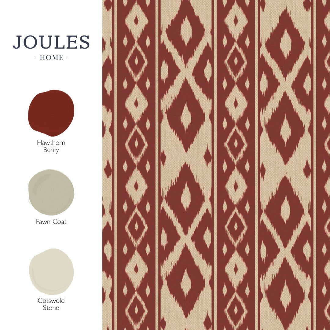 149531 Ikat Stripe Red Joules AW26 Wallpaper by Joules