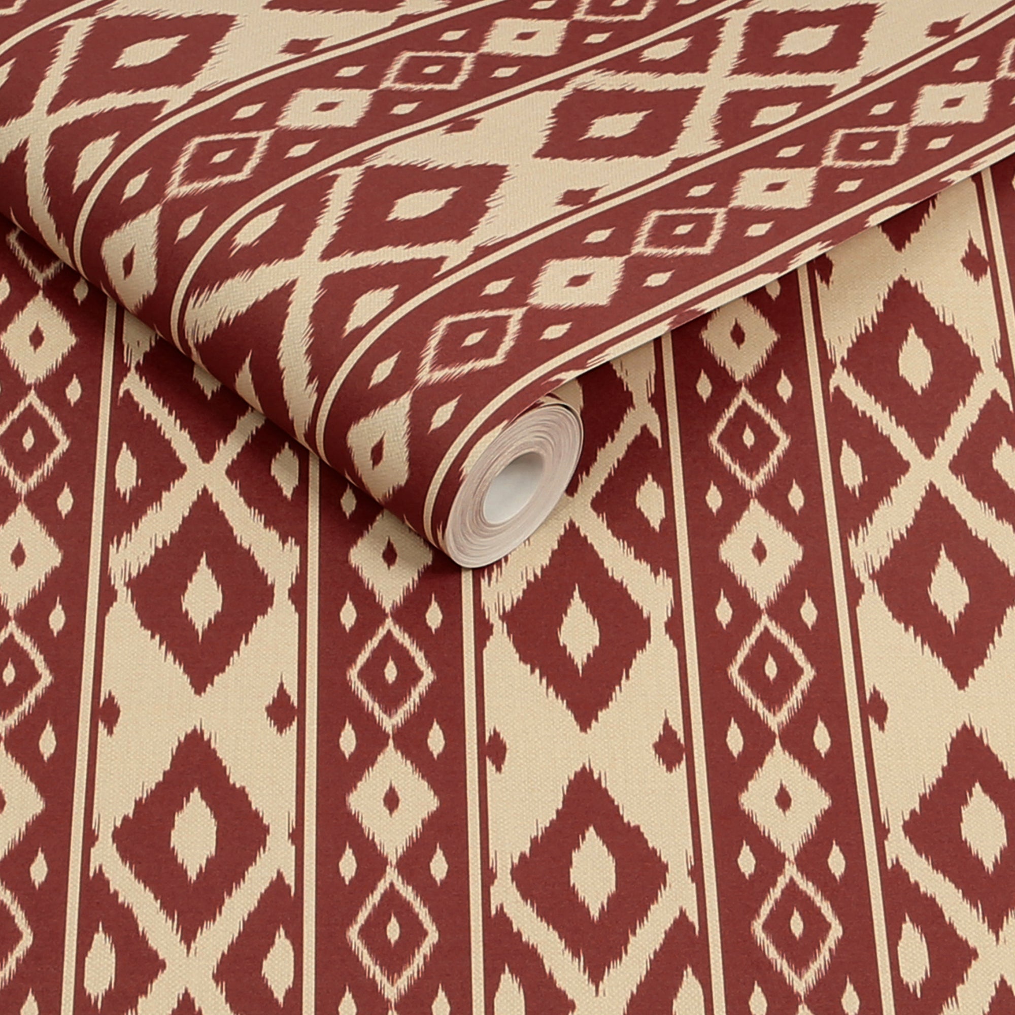 149531 Ikat Stripe Red Joules AW26 Wallpaper by Joules