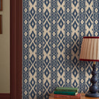 149534 Ikat Stripe Blue Joules AW26 Wallpaper by Joules