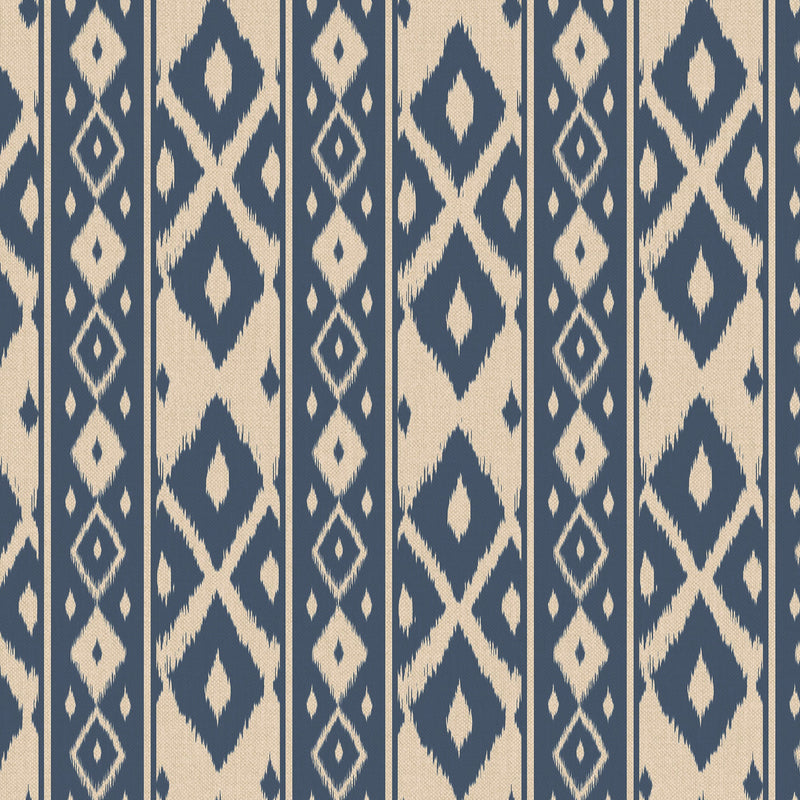 149534 Ikat Stripe Blue Joules AW26 Wallpaper by Joules