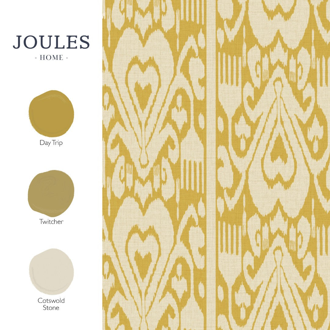 149537 Artisanal Ikat Yellow Joules AW26 Wallpaper by Joules