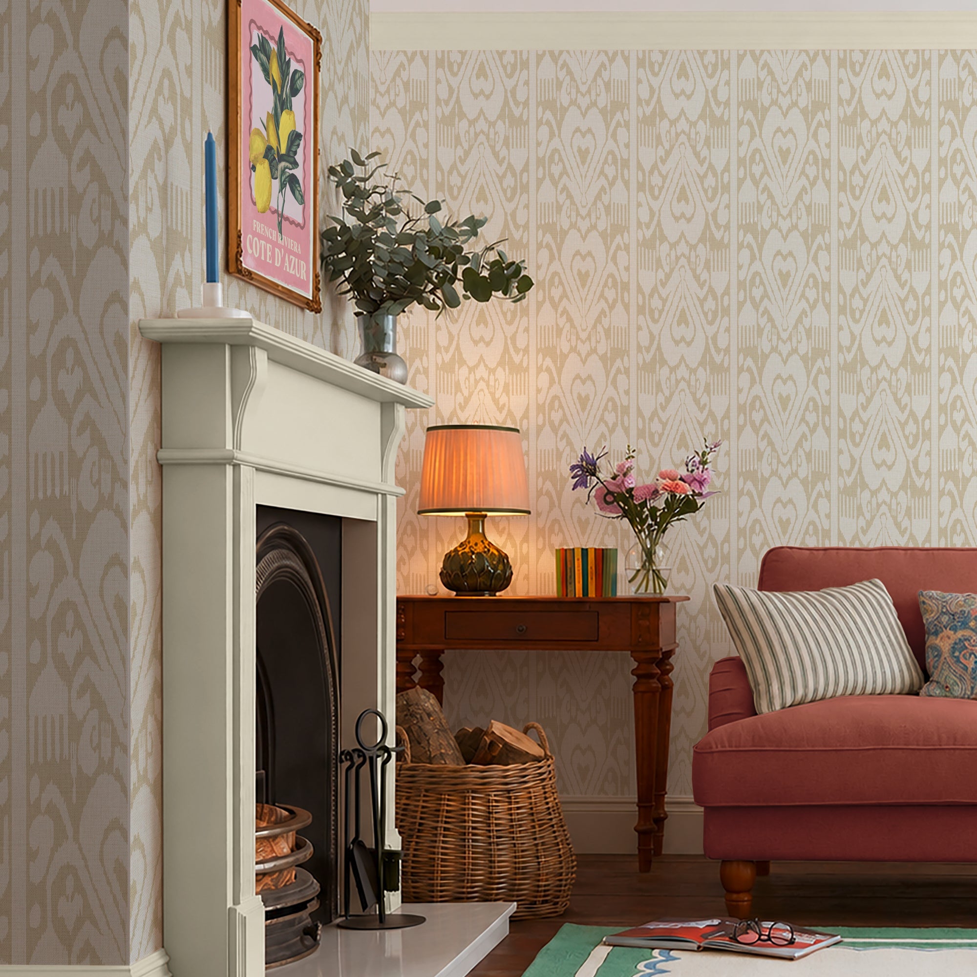 149540 Artisanal Ikat Cream Joules AW26 Wallpaper by Joules