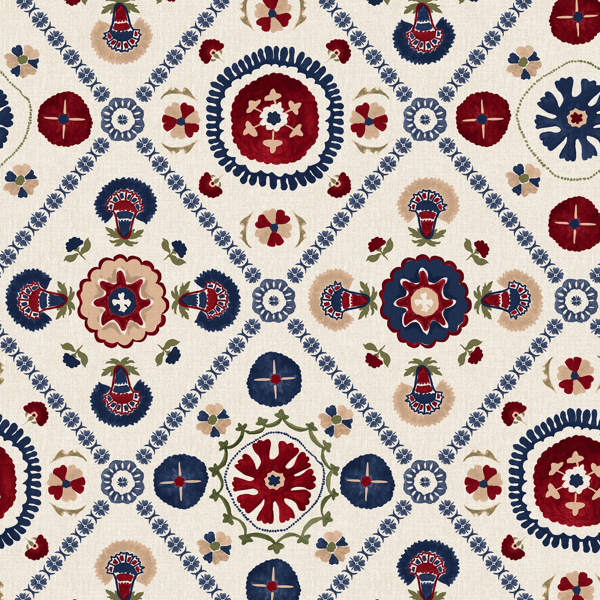 149549 Festival Floral Trellis Cream Joules AW26 Wallpaper by Joules