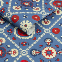 149552 Festival Floral Trellis Blue Joules AW26 Wallpaper by Joules