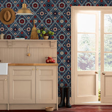 149552 Festival Floral Trellis Blue Joules AW26 Wallpaper by Joules