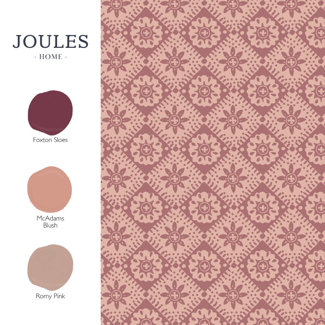 149555 Meadow Geo Pink Joules AW26 Wallpaper by Joules