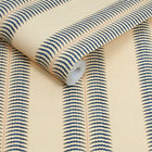 149558 Palm Leaf Stripe Cream & Blue Joules AW26 Wallpaper by Joules